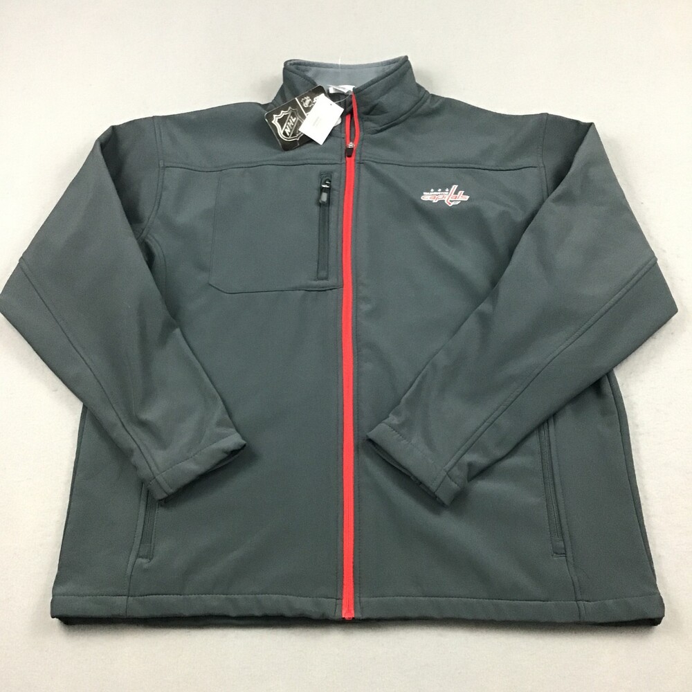 Washington Capitals Jacket Men Extra Large Gray Solid Full Zip NHL Hockey XL
